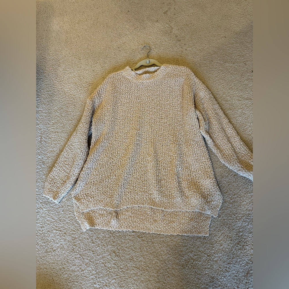 Cozy Textured Boucle Oversized Sweater - beige - M/L | Boutique Style